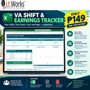 VA Shift & Earnings Tracker — Excel Attendance & Earnings Dashboard
